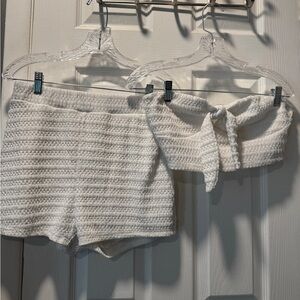 SHEIN Elegant White Shorts and Tube Top